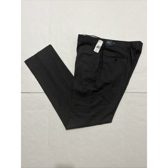 BROOKS BROTHERS Regent Fit‎ Wool Pants Micro-Houndstooth Sz W 33 X L 34 NWT Gray